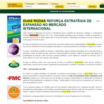 Duas Rodas reforça estratégia de expansão no mercado internacional – Aditivos e Ingredientes